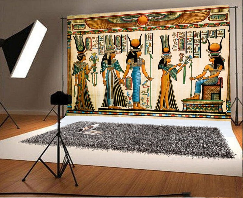 LFEEY 10x8ft Greek Gods Backdrop for Photography Egyptian Decor Gods of Egypt Backdrops Ancient Egyptian Mythology Sphinx Egypt Parchment Hieroglyphic Photo Background Photoshoot Booth Studio Props - Image 2